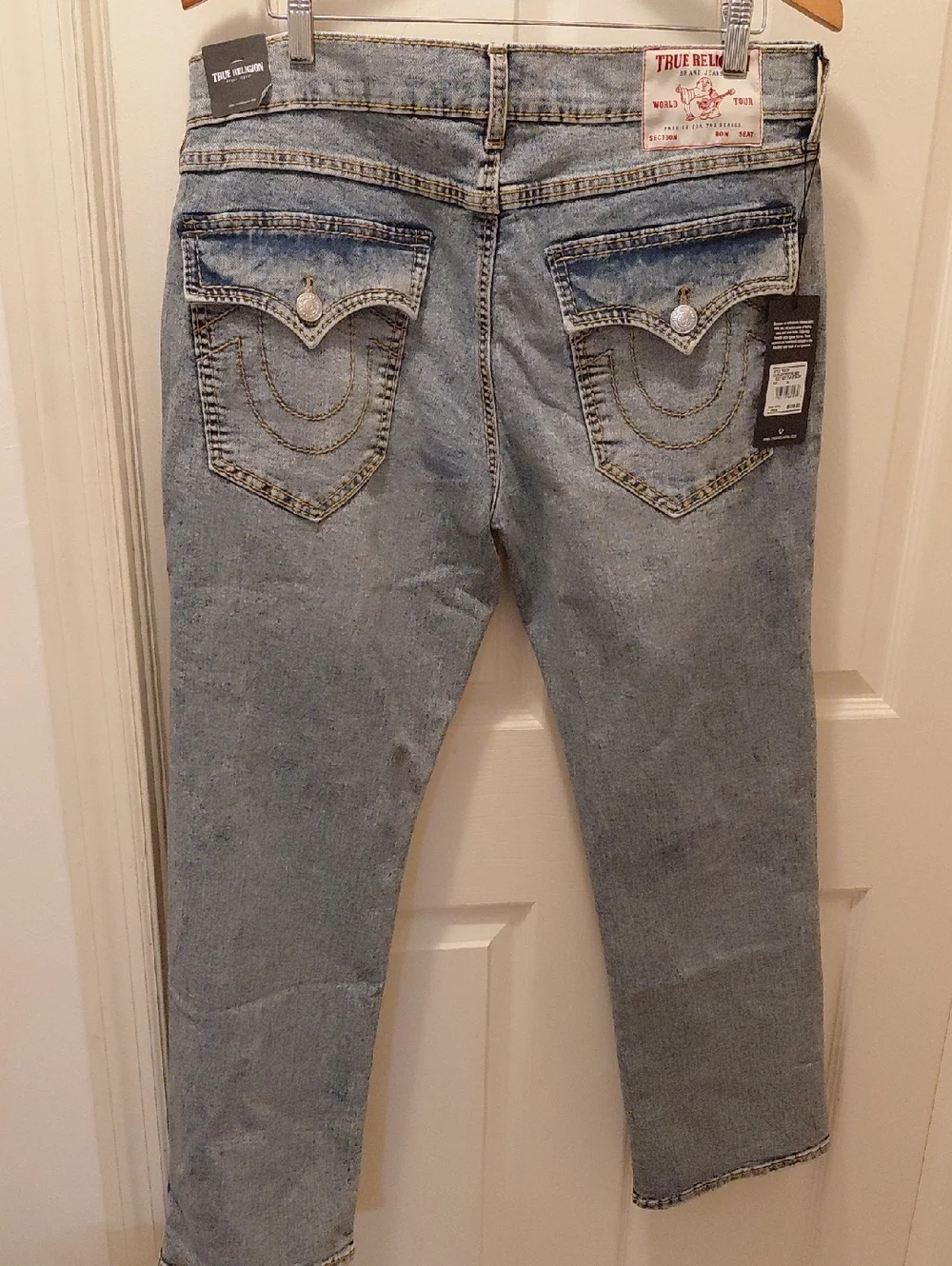 True Religion Light Blue Distressed Back Pocket Jeans